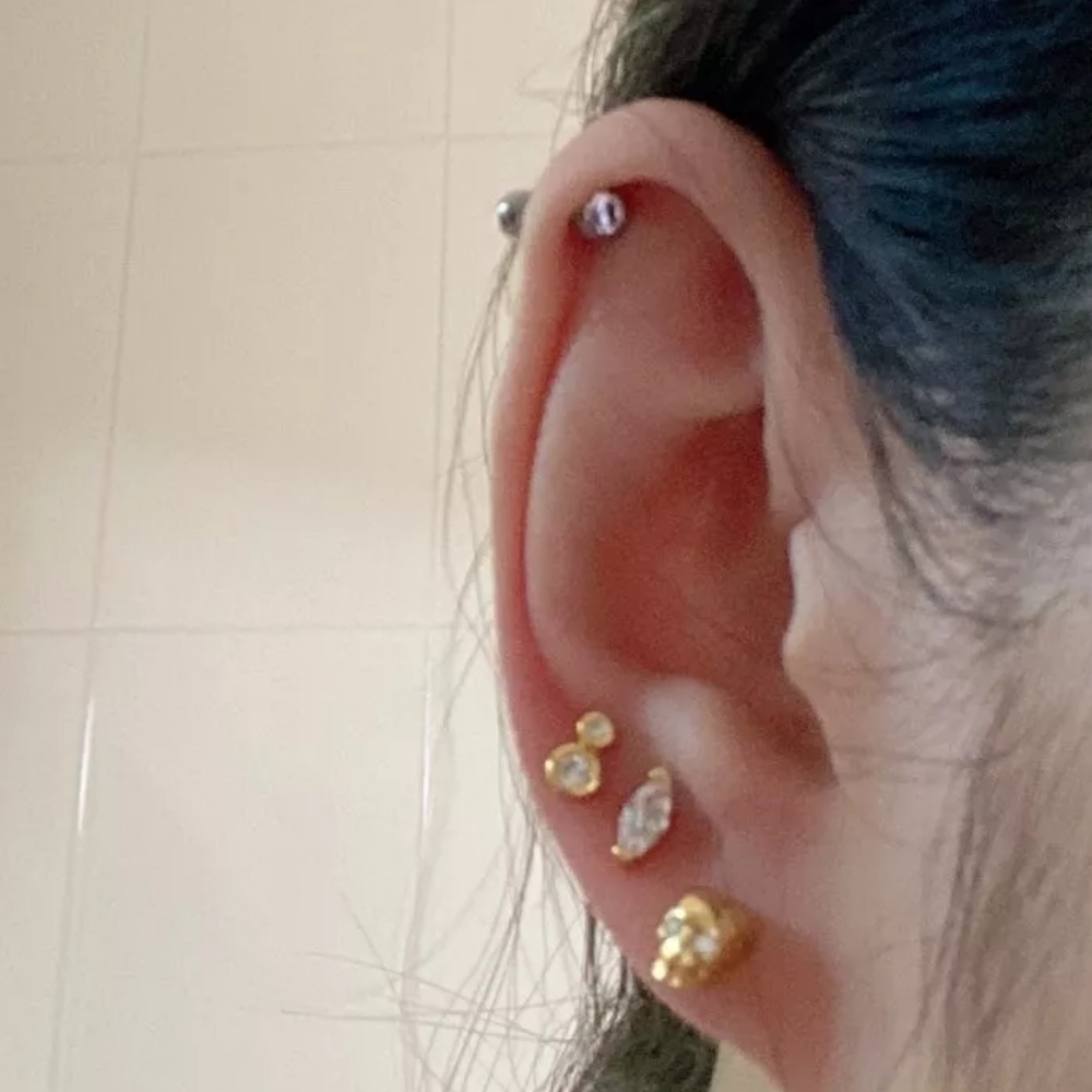 💀 925 Sterling Silver Skull Yellow Gold Plated CZ - Picture 4 of 15